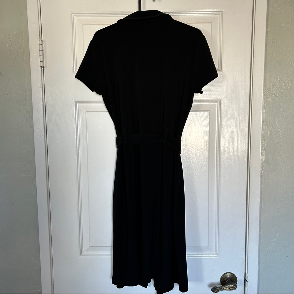 3/$20 Merona black belted button front dress, size m - Picture 2 of 9